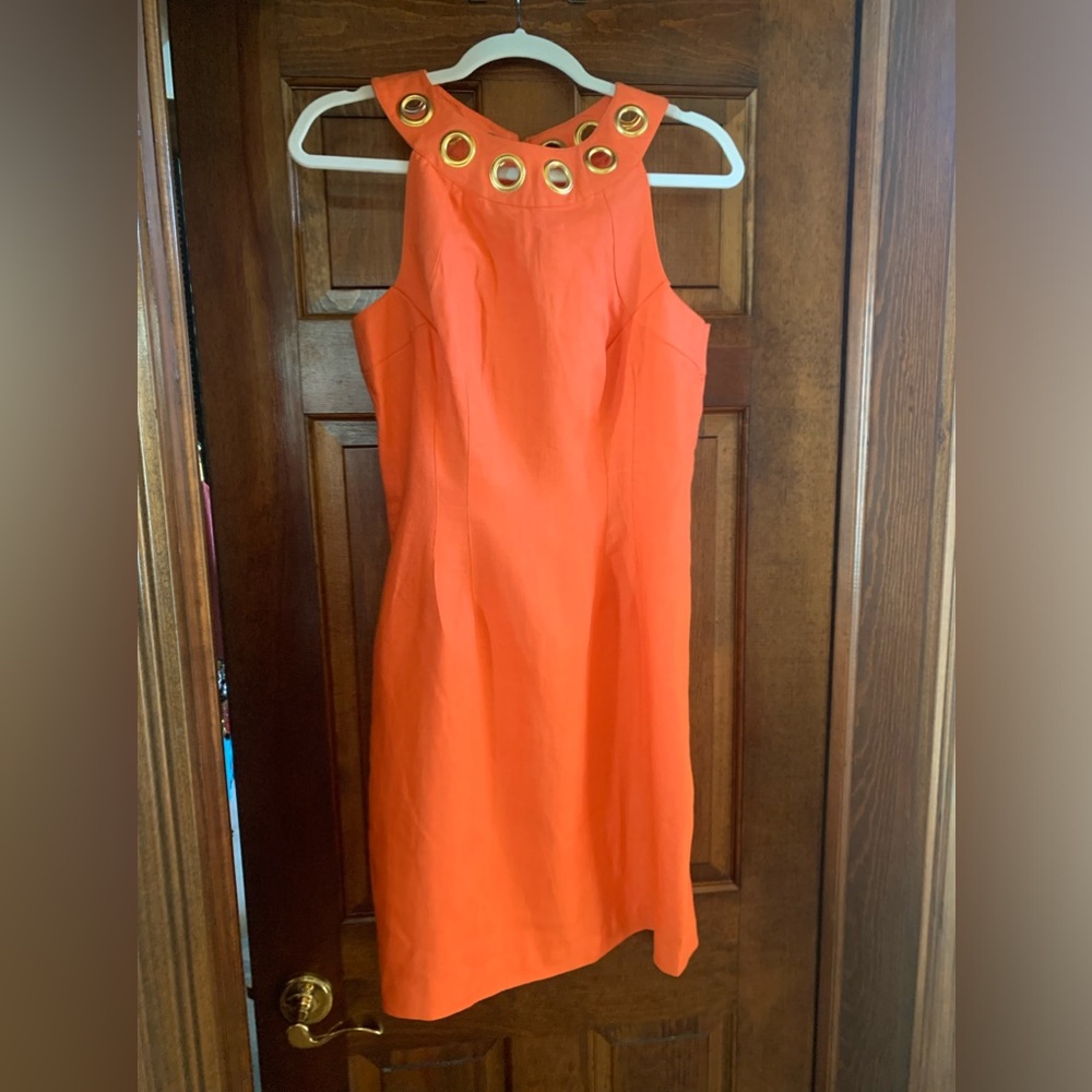 Dress vintage, Bloomingdale’s linen lined wore once; color accurate